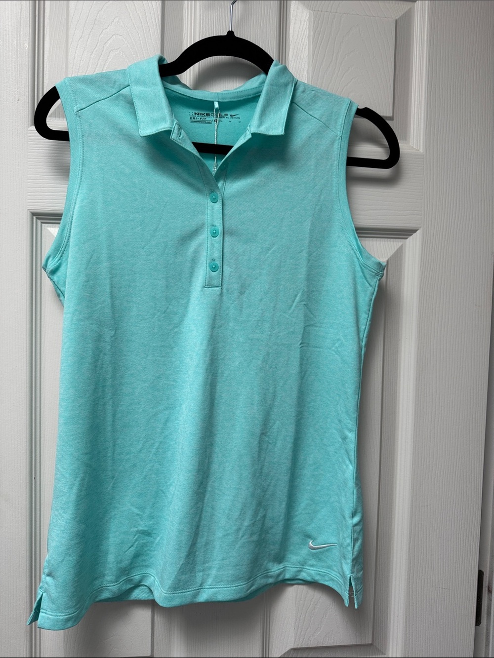 Nike Women’s Golf Dri-fit Sleeveless Polo Tank - Aqua